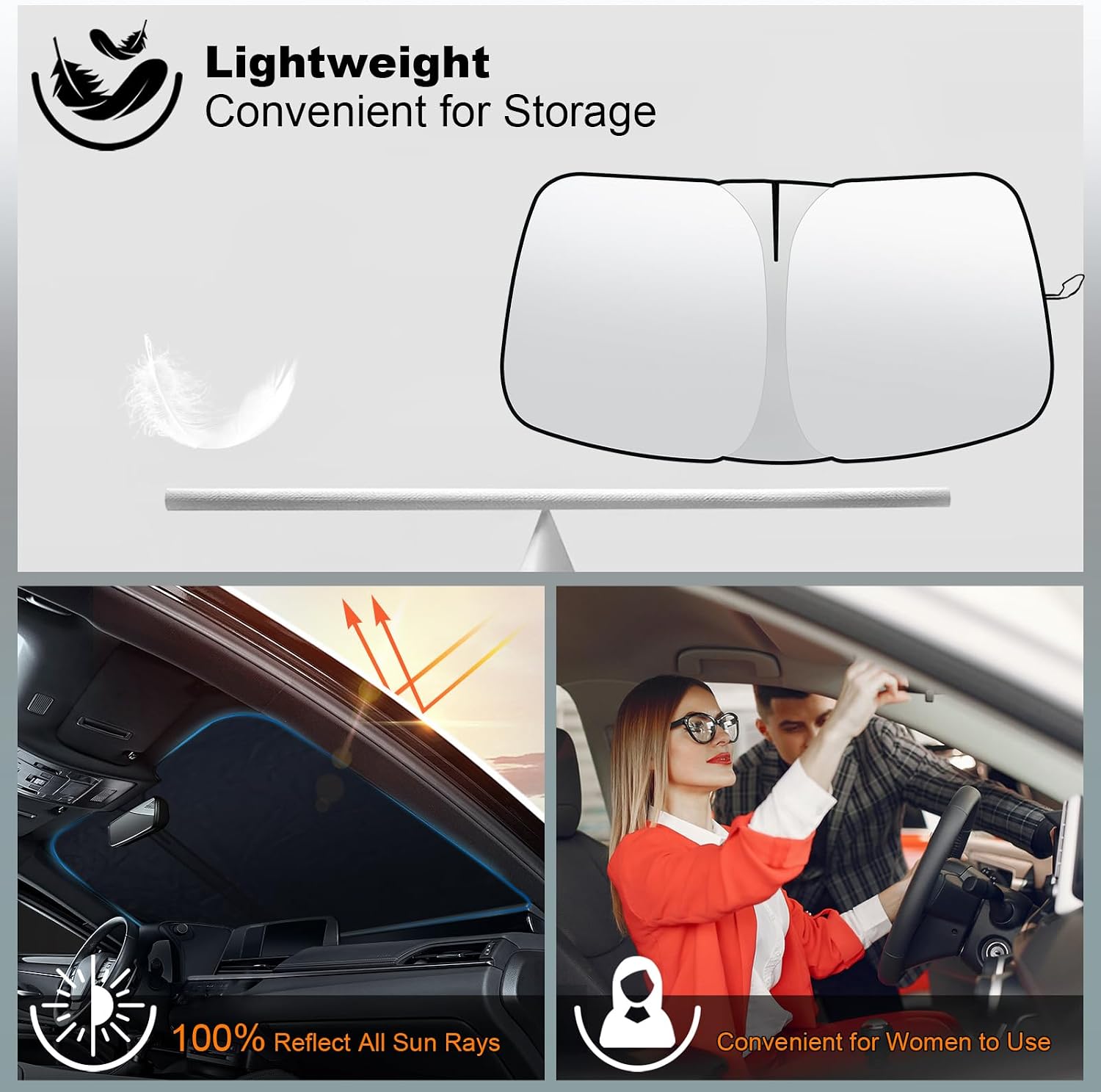 Windshield Sun Shade for Chevrolet Colorado 2023 2024 2025 2026, Foldable Front Windshield Sunshade Protector Block UV Rays for Chevy Colorado Accessories-Keep Your Vehicle Cooler