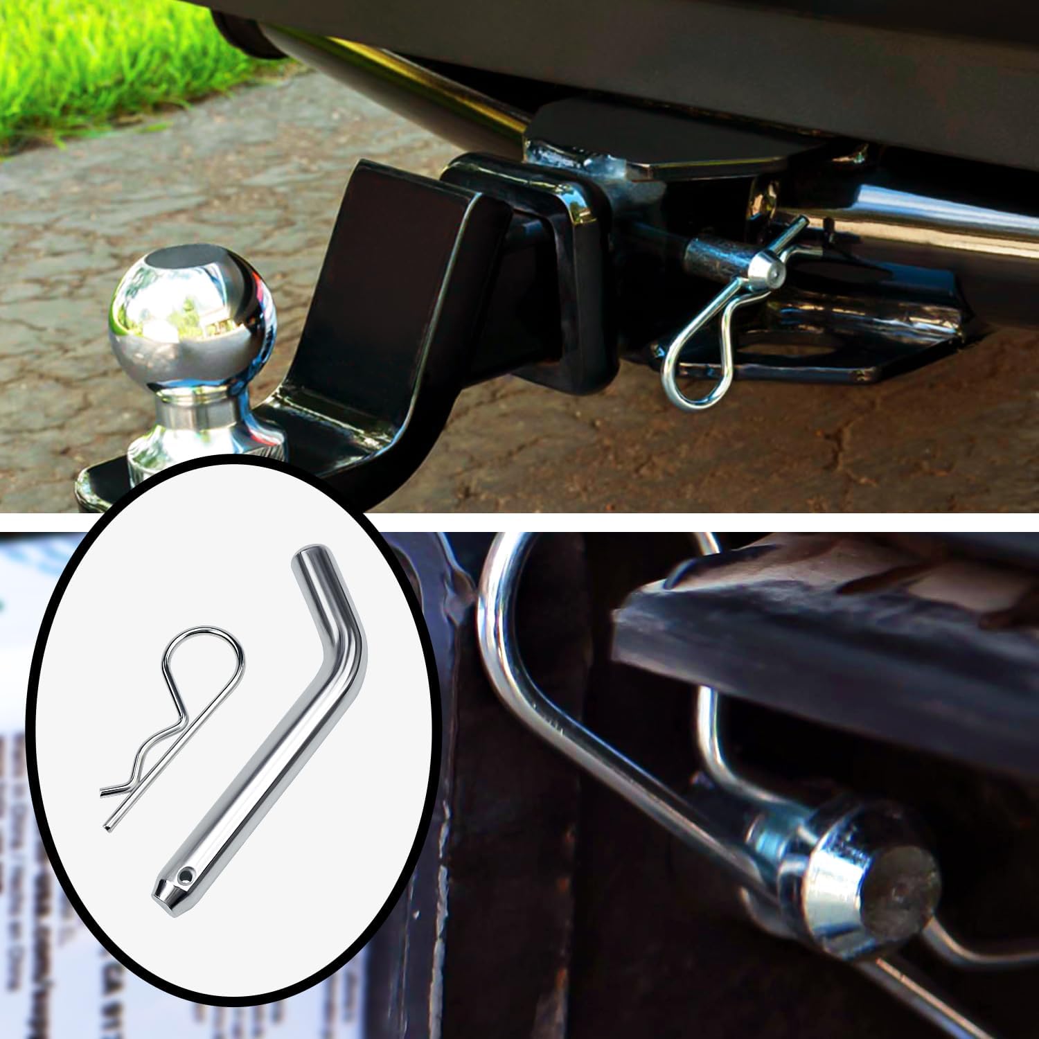 Cenipar Trailer Hitch Pin & Clip with Grooved Head, 5/8-in Diameter, Fits 2 or 2-1/2-in Receiver