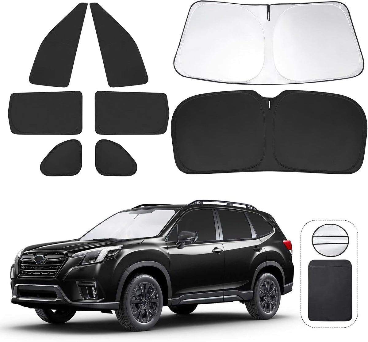 TINGLU Window Shades for Subaru Forester 2019-2024 Accessories Car Side Full