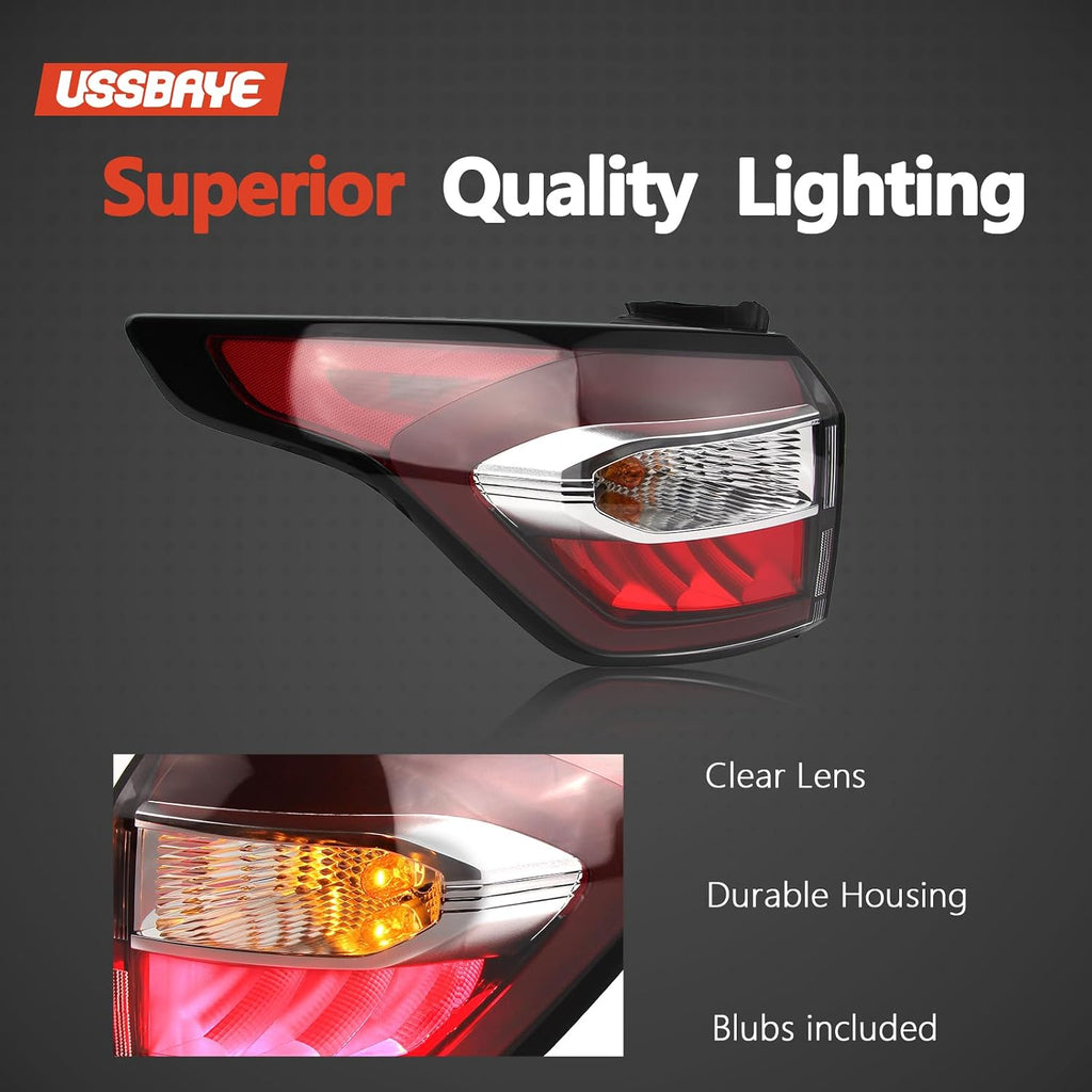 Tail Light Compatible with 2017 2018 Ford Escape S SE SEL Titanium Left | Rear Taillights with Bulb and Harness Driver Side Tail lamp Assembly OE: GJ5Z13405C