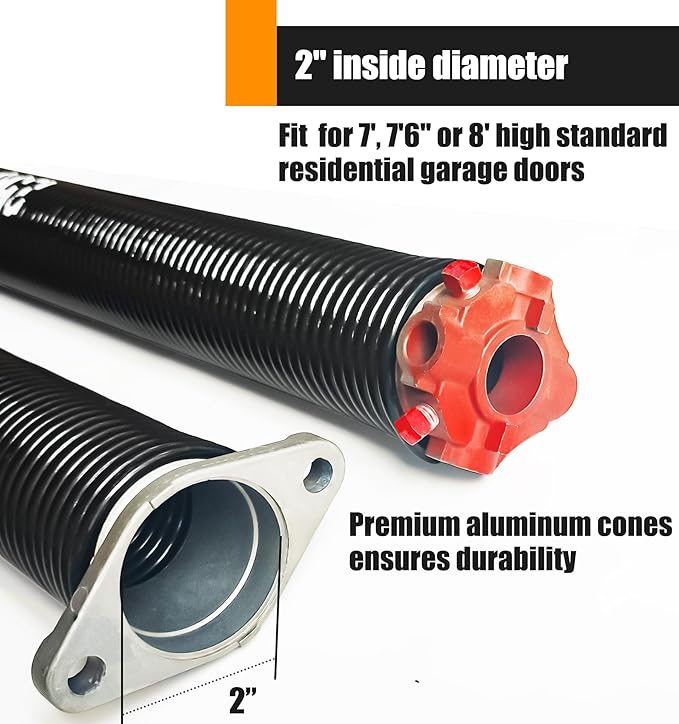 Garage Door Torsion Spring Set, Pair of 2" Electrophoresis Coated Garage Door - Image 4
