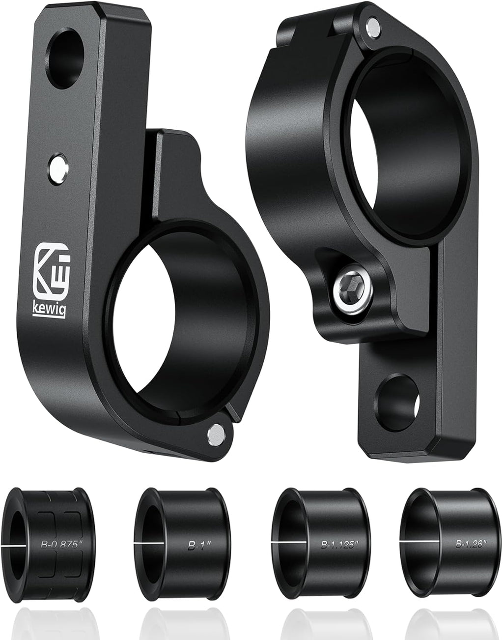 VAZESWIN 2PCS Aluminum Alloy Light Bar Mounts, Light Bar Mounting Brackets | 360° Adjustable Roll Bar Clamps for 0.875"/1"/1.125"/1.26"/1.375" Handlebar Round Rails, for Motorcycle ATV UTV Boat Truck