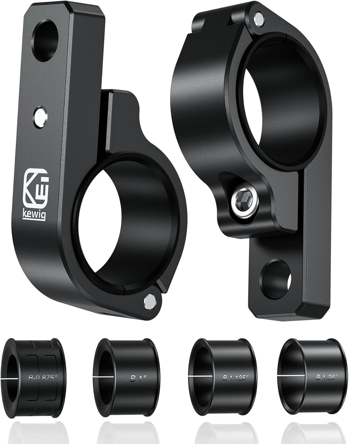 VAZESWIN 2PCS Aluminum Alloy Light Bar Mounts, Light Bar Mounting Brackets | 360° Adjustable Roll Bar Clamps for 0.875"/1"/1.125"/1.26"/1.375" Handlebar Round Rails, for Motorcycle ATV UTV Boat Truck