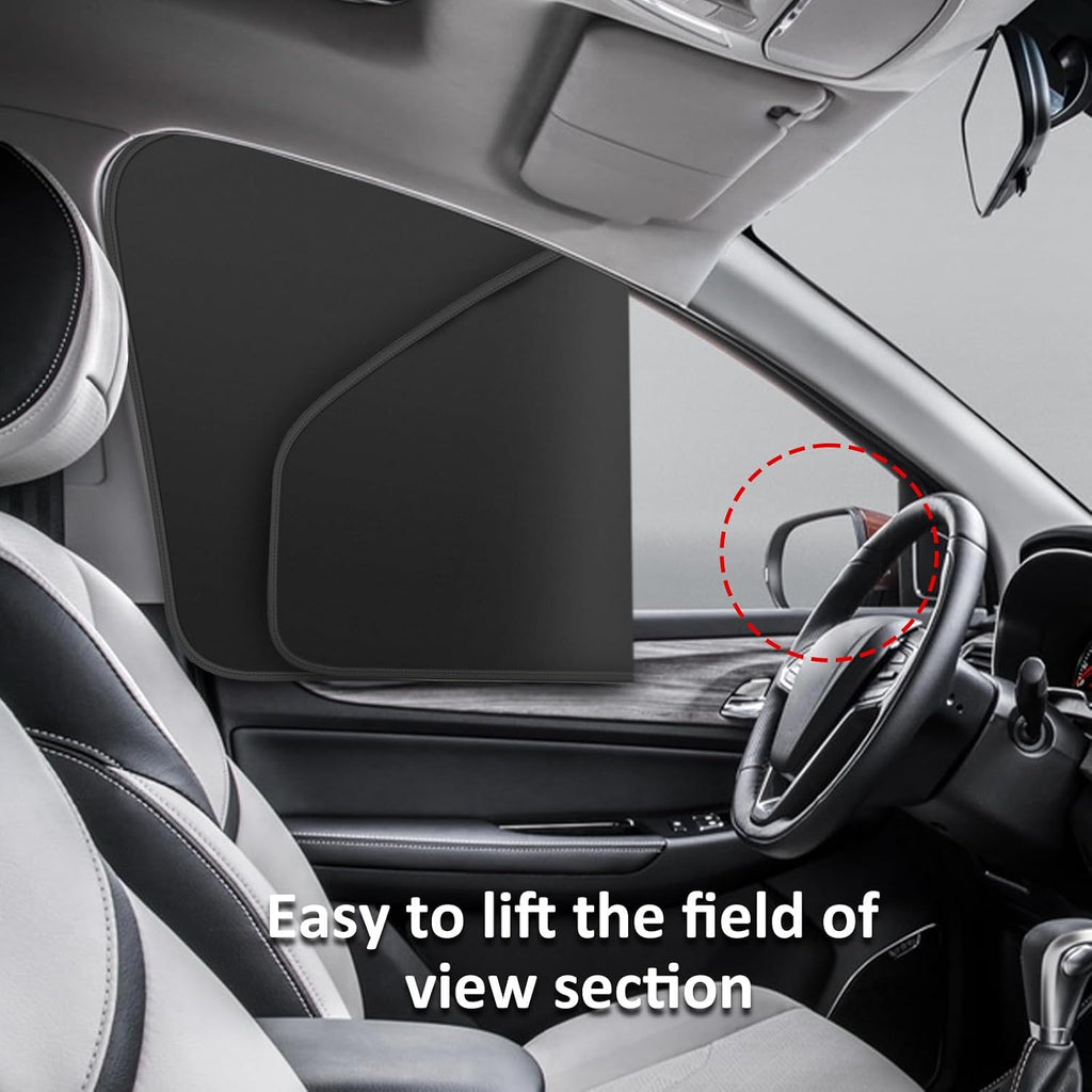 Car Window Shades - 100% Block Light Car Privacy Curtains with Magnetic - 4Pcs Side Window Sun Shades Car Window Covers Keep Cooler Feeling, Thicken(Thickset, 4pcs)