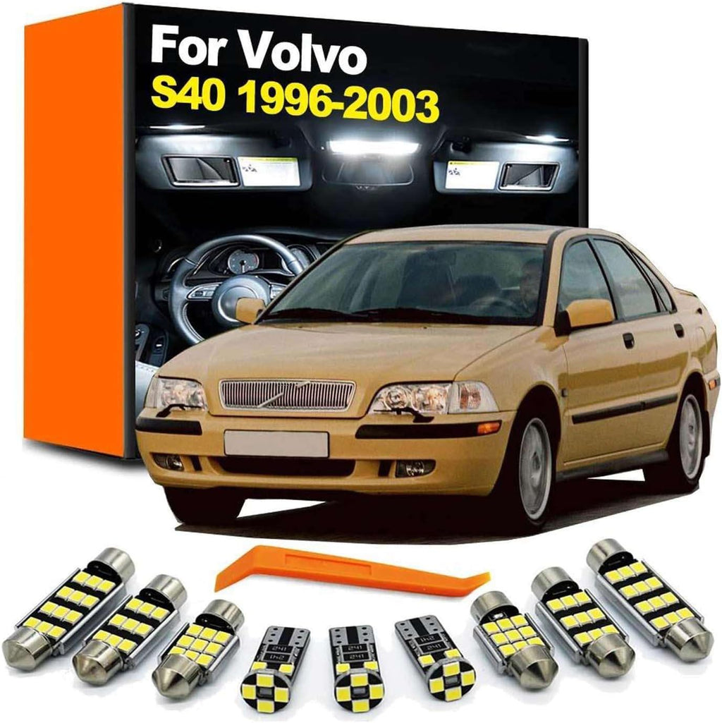 11Pcs LED Interior Indoor Reading Luggage Glove Box Light Kit, for Volvo S40 1996 1997 1998 1999 2000 2001 2002 2003
