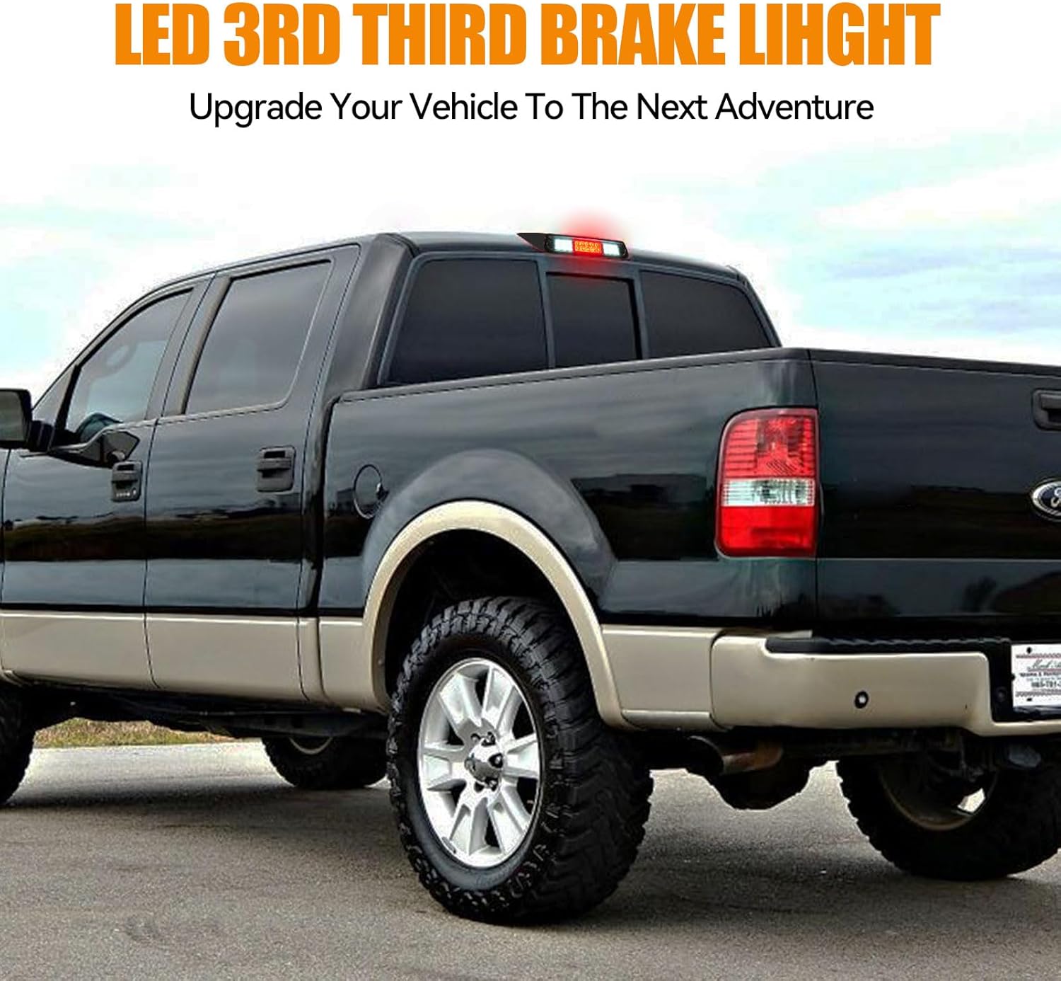 Third 3rd Brake Light LED for 2004 2005 2006 2007 2008 Ford F150, High Mount Rear Brake Lights Assembly for 04-08 F-150, Waterproof Center Cab Cargo Lamp Stop Light