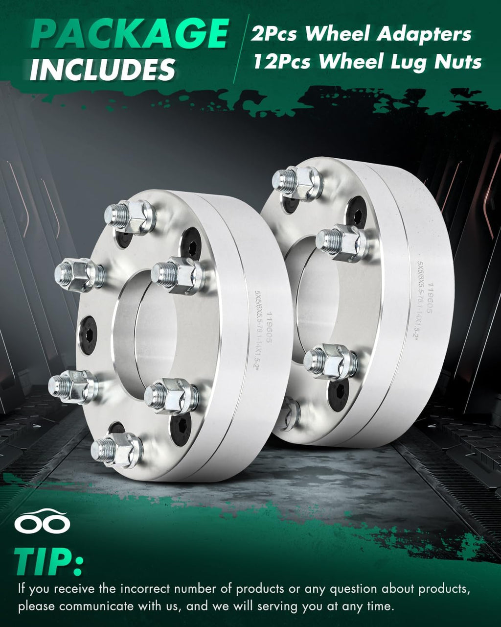 SCITOO 2" Wheel Spacers 5x5 for Chevrolet Tahoe 2Pcs | Wheel Spacers Adapters 14x1.5 Studs 78.1mm HB 5 Lug for Chevrolet C1500 for Chevrolet C1500 Suburban for Chevrolet Express 1500