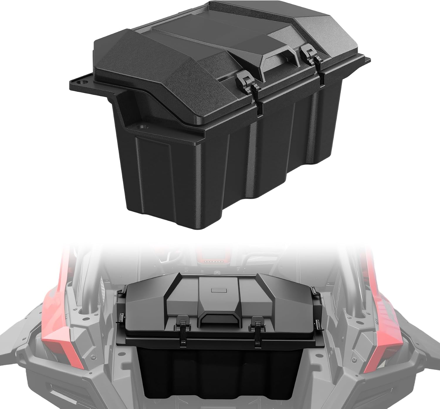 UTV 73QT Rear Cargo Storage Box for Polaris RZR XP 1000 XP4 1000 | Waterproof UTV Cargo Box with Lockable Lid Heavy Duty Storage Case for RZR Accessories, Repalce #2883751