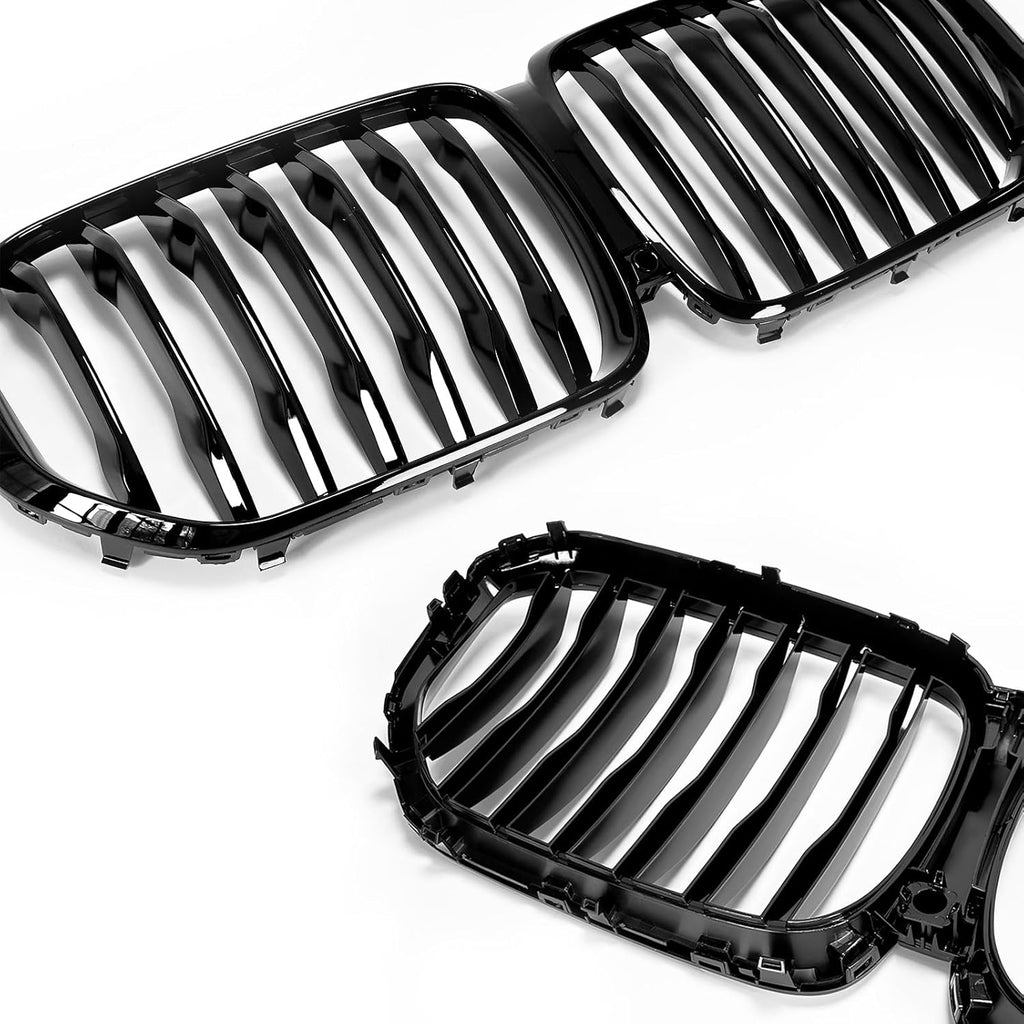 X5 G05 Gloss Black Kidney Grill Grille Fit for 2019 2020 2021 2022 2023 BMW X5 G05 (Gloss Black-Single Slats)