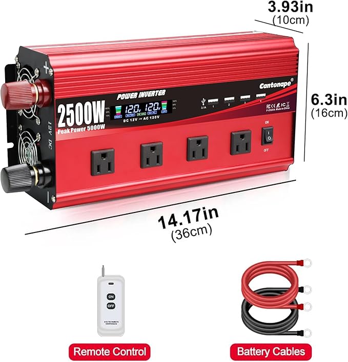2500W Power Inverter 12V to 110V/120V DC to AC - Image 8