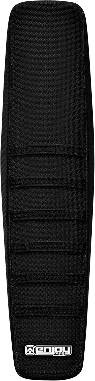 Enjoy Mfg USA-Made Gripper Seat Cover - Compatible with Yozma IN10 Off-Road Electric Mini Dirt Bike_Staple-Down Waterproof PVC top_#642 (All Black with Black Ribs)