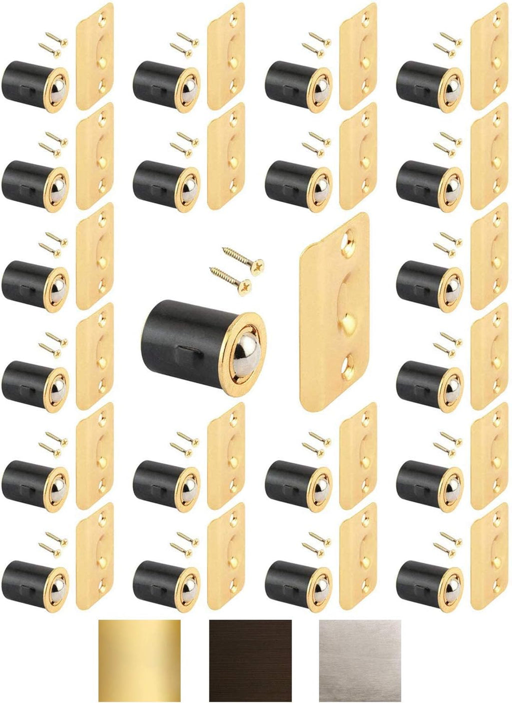 (25 pack) brass plated closet door drive-in ball, main product view