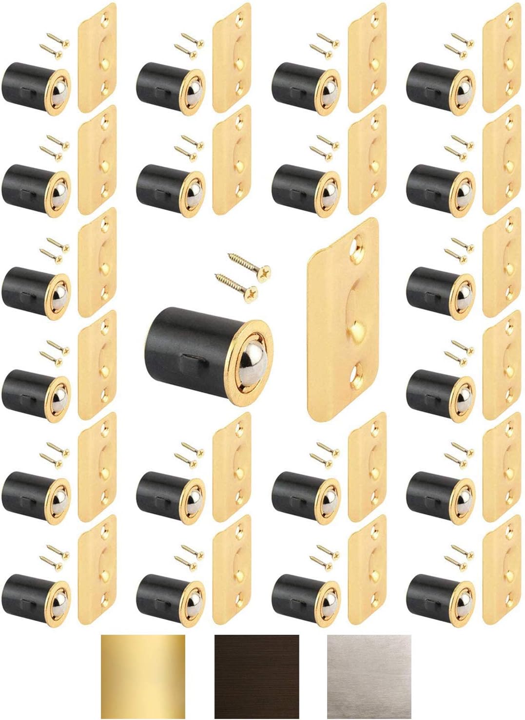 (25 pack) brass plated closet door drive-in ball, main product view