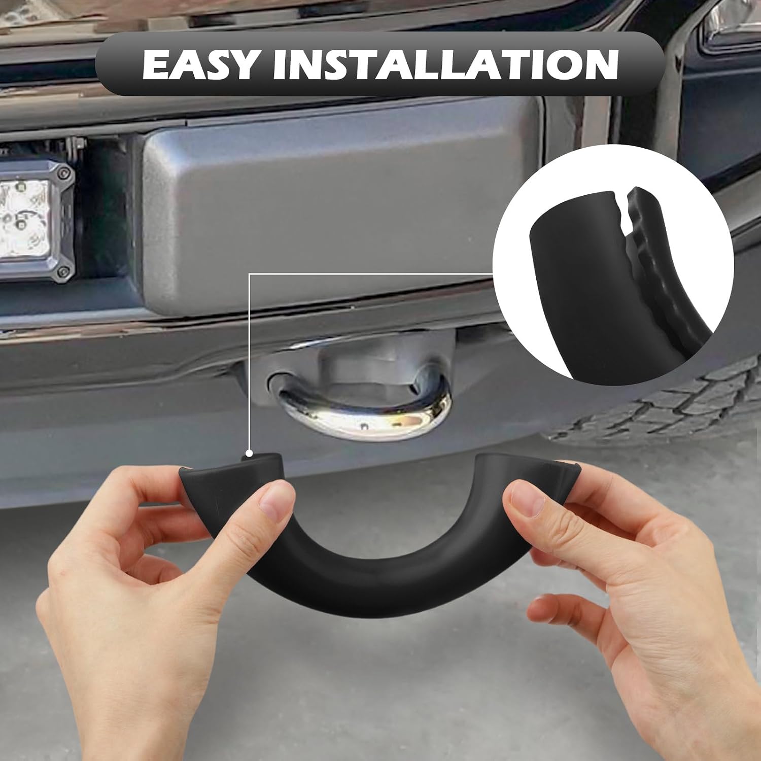 Tow Hooks Covers for Ford F150 2004-2026 Bronco Base/Big Bend/Outer Banks 2021-2026 Compatible with Toyota Tundra Accessories 2017-2021 (Black)