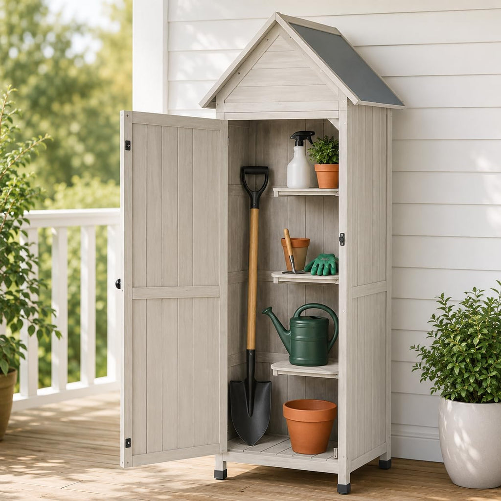 narrow outdoor storage cabinet, 67" wooden vertical garden, main product view