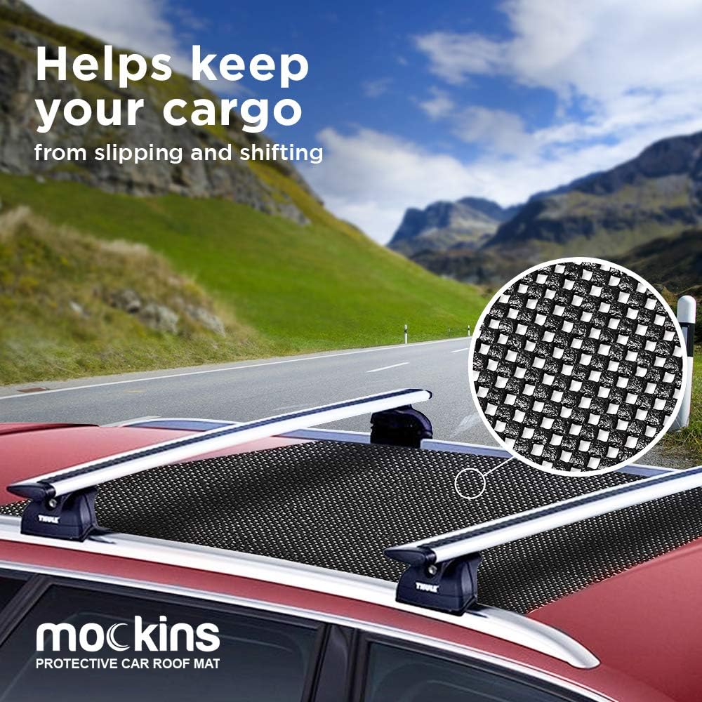 Mockins 43" x 39" Non-Skid Anti Slip Mat for Car Roof Cargo | Soft Roof Rack Pads | Auto Roof Mat & Cargo Liner for SUV Car Truck & Van | Customizable Multifunctional Anti Slip Car Mat
