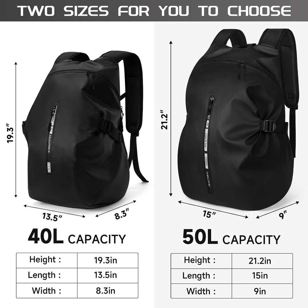 Motorcycle Backpack, Waterproof Helmet Backpacks for Men Large Capacity Storage Motorcycle Bag with Reflective Stripe