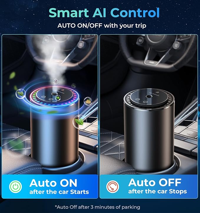 Oil Diffuser for Home and Car Smart Air Freshener, Auto On/Off by AI Chip - Image 2