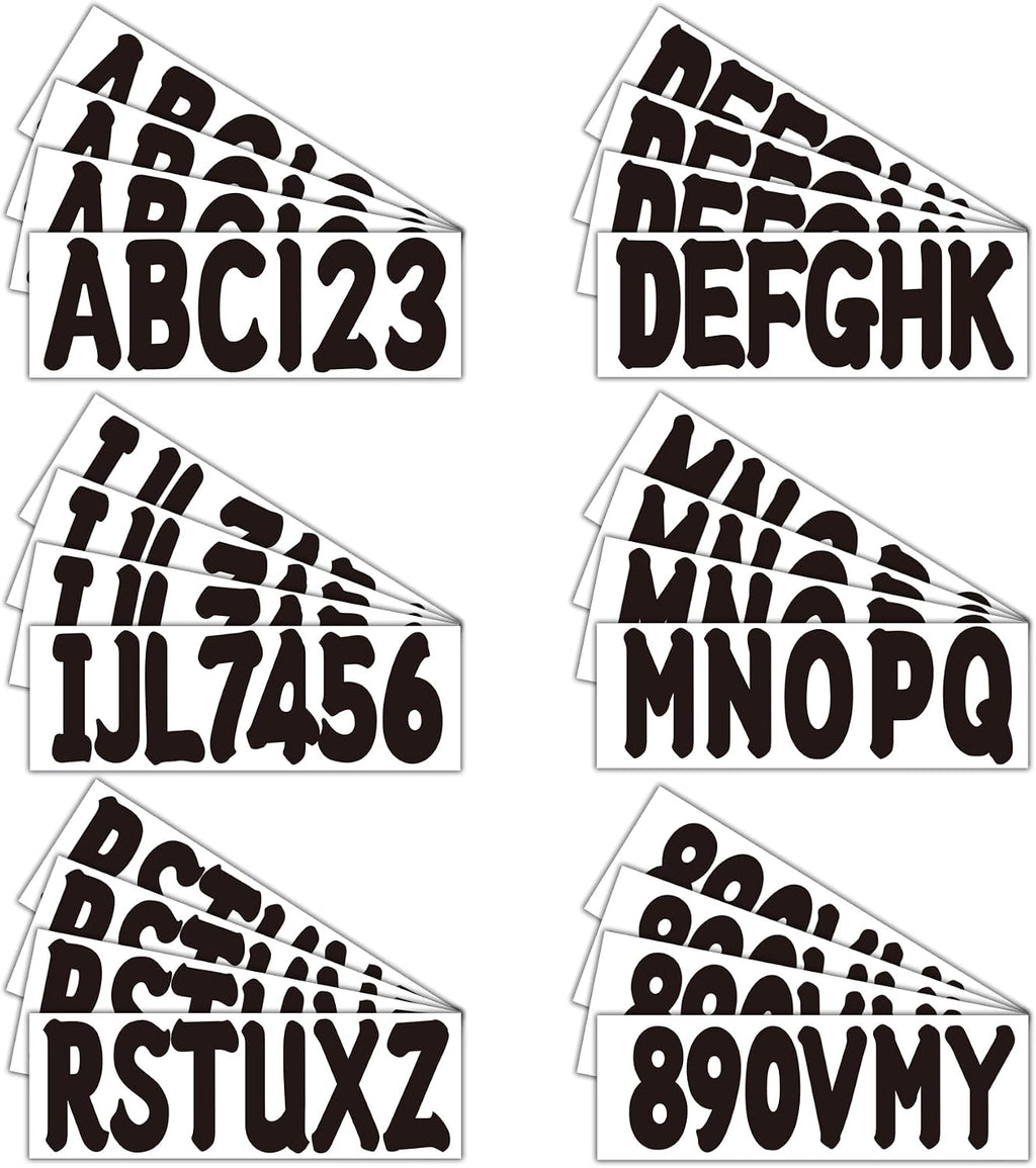 3 Inch Boat Registration Number & Letters Decal Kit Waterproof Marine Vinyl Hull Easy Apply for PWC Jet Ski Pontoon Black