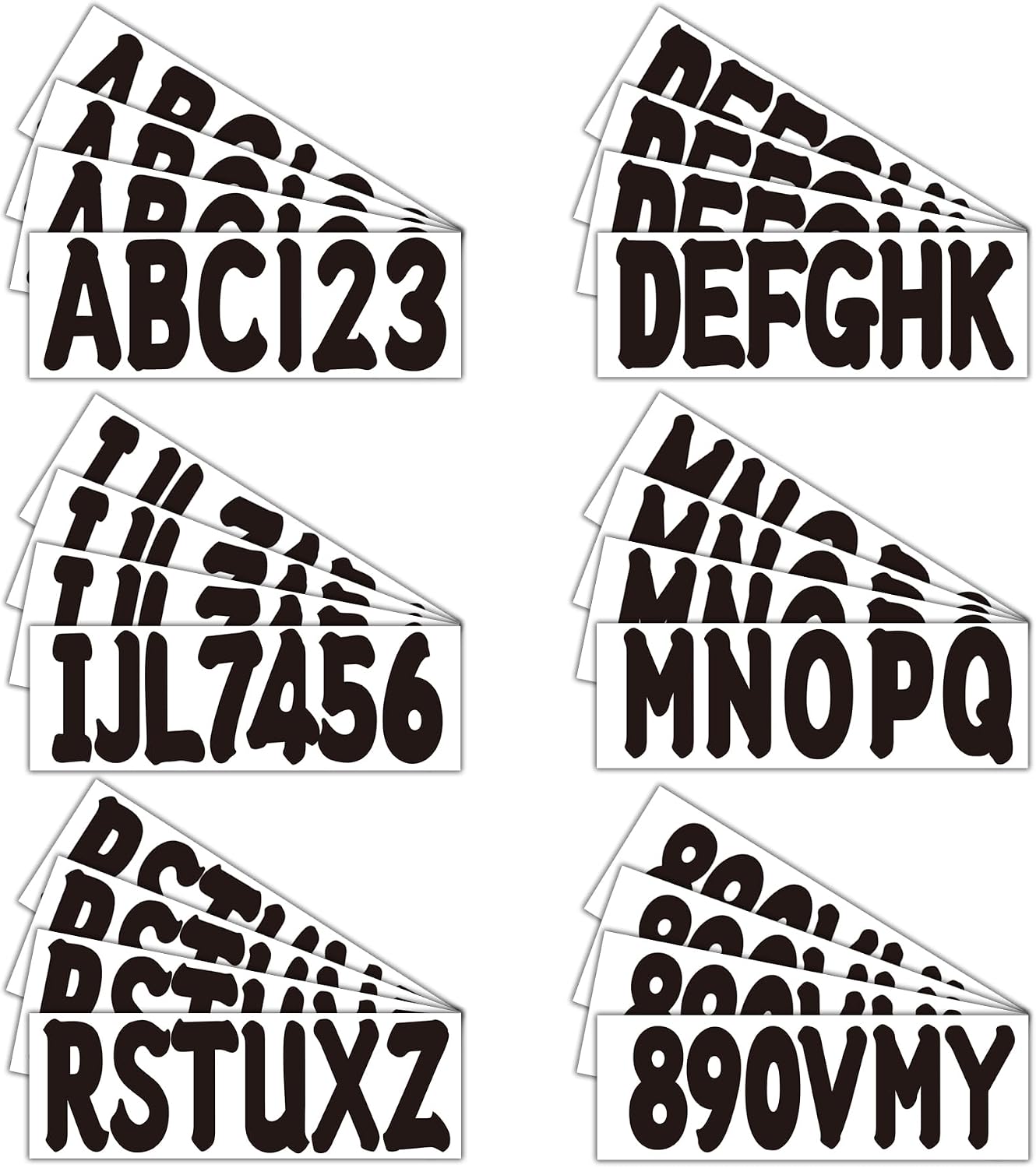 3 Inch Boat Registration Number & Letters Decal Kit Waterproof Marine Vinyl Hull Easy Apply for PWC Jet Ski Pontoon Black