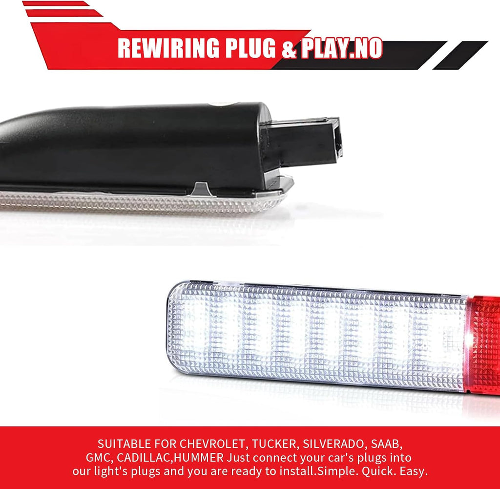 Interior LED Door Panel Lights, Super Bright Car Door Panel Warning Light, Replace OEM Number# 15021518,15021517, Compatible with Chevy Silverado GMC C/K, Sierra 1500 2500 3500 (White)