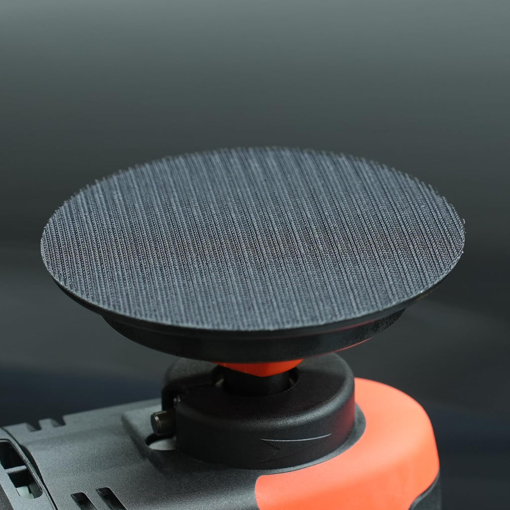 SPTA 2Pcs RO Rotary Flexible Backing Plate, Hoop-and-Loop Face PU Soft Backing Pad Used On Rotary Polisher Sander for Sanding Polishing Buffing Finishing (M14 Thread, Orange, 6Inch (150mm))