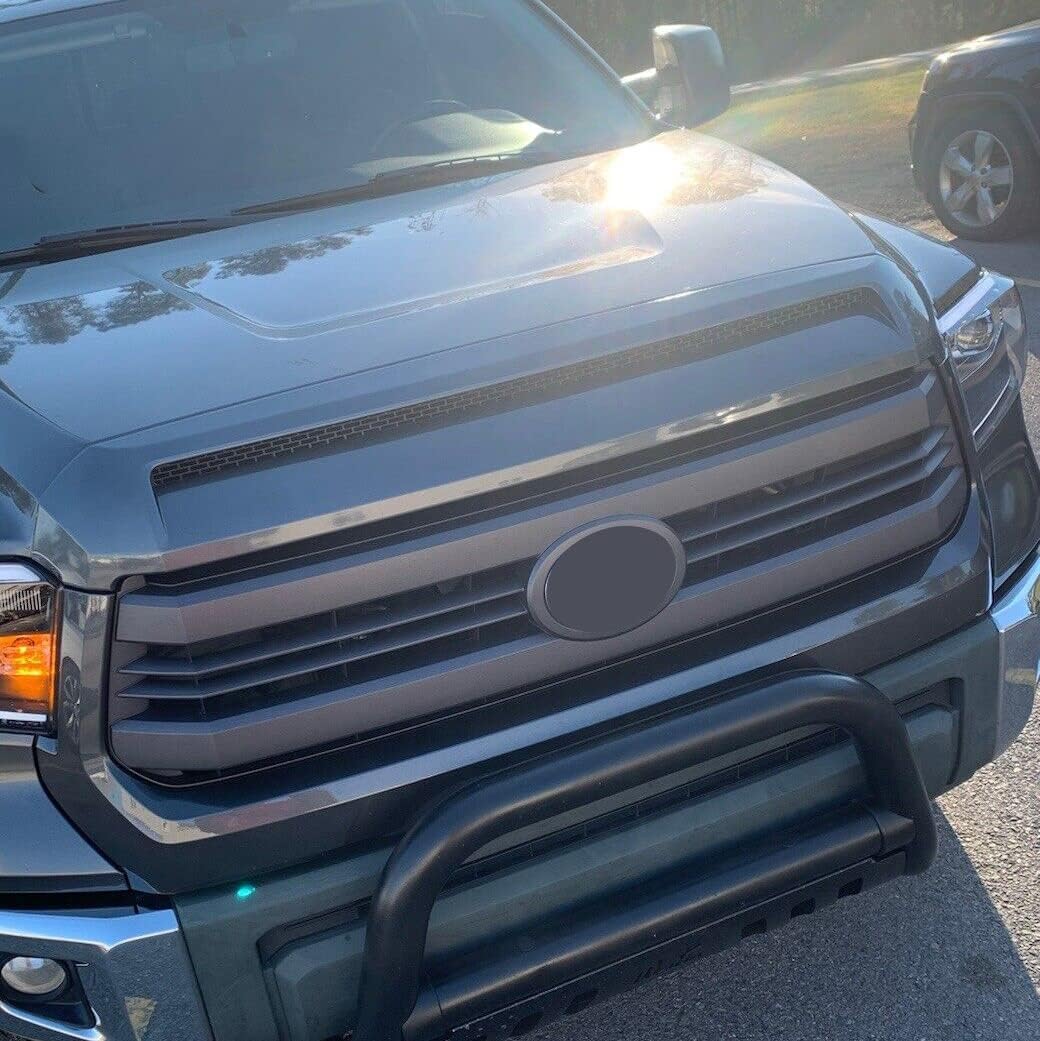 Kojem Hood Bulge Molding Compatible with 2014-2021 Toyota Tundra Front Upper Grille Gray Hood Scoop