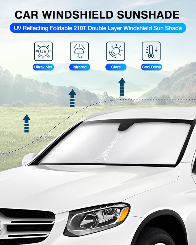 KUST Windshield Sun Shade for 2016–2022 Mercedes-Benz GLC 300 Window Shade Sun - Image 2