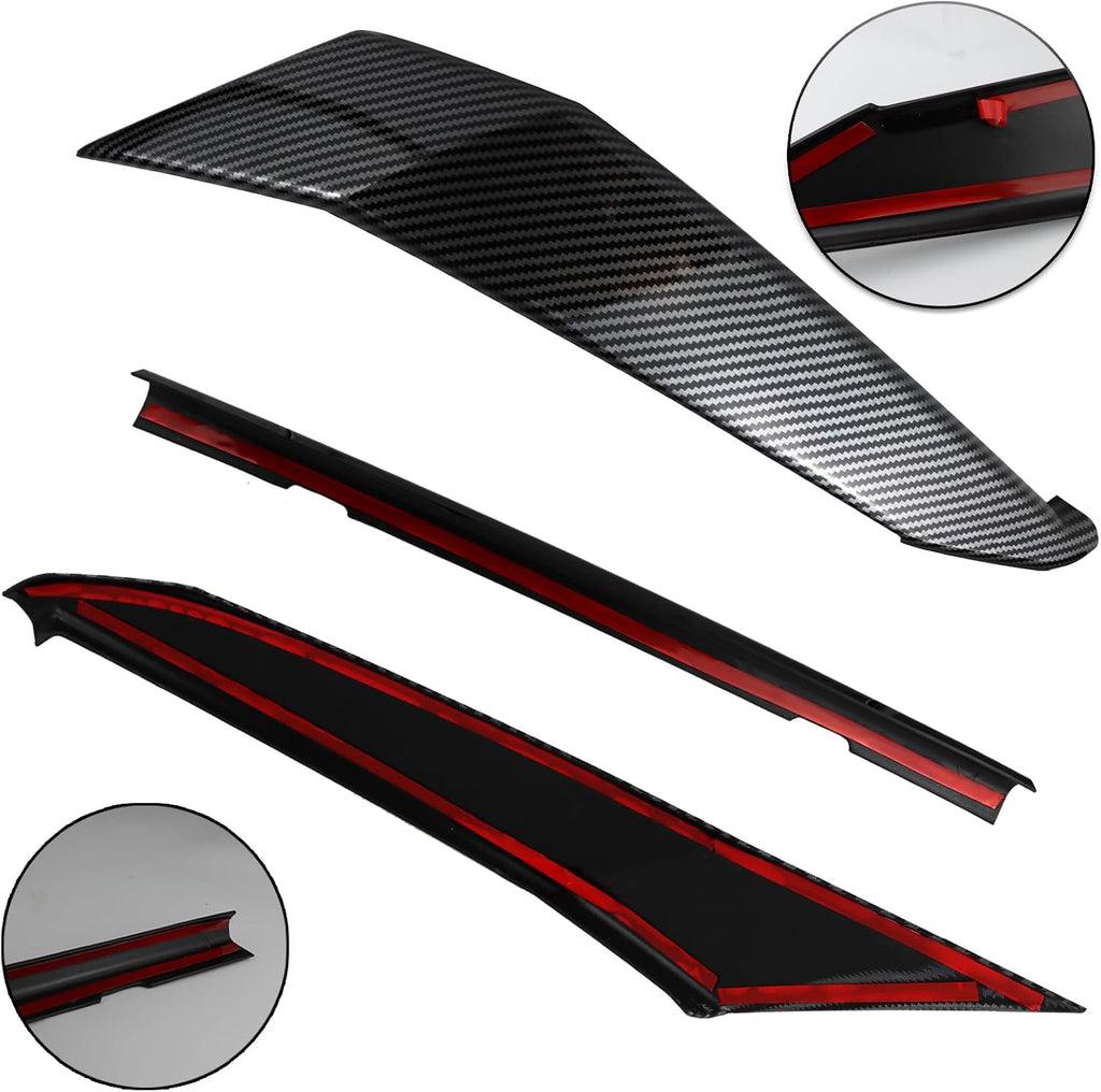 3 PCS Front Grill Frame Cover Trim Compatible with Nissan Sentra S SV SR and Premium Sedan 2020 2021 2022 2023 Front Grille Trim Carbon fiber Accessories (Carbon fiber style)