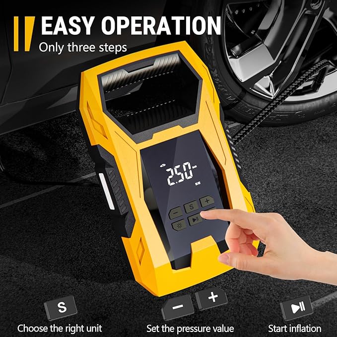 CARSUN AC/DC Tire Inflator Portable Air Compressor, Dual Power - Image 7