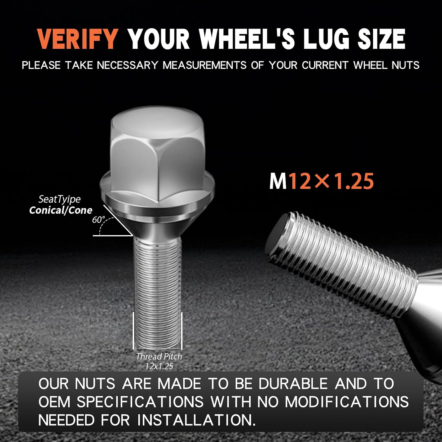 20pcs Wheel Lug Bolts M12x1.25 for 2014-2022 Jeep Cherokee, Upgrade 19mm Hex Length 28mm, Replace# 611-005 Compatible with Dodge Dart, Compass, Renegade, Chrysler