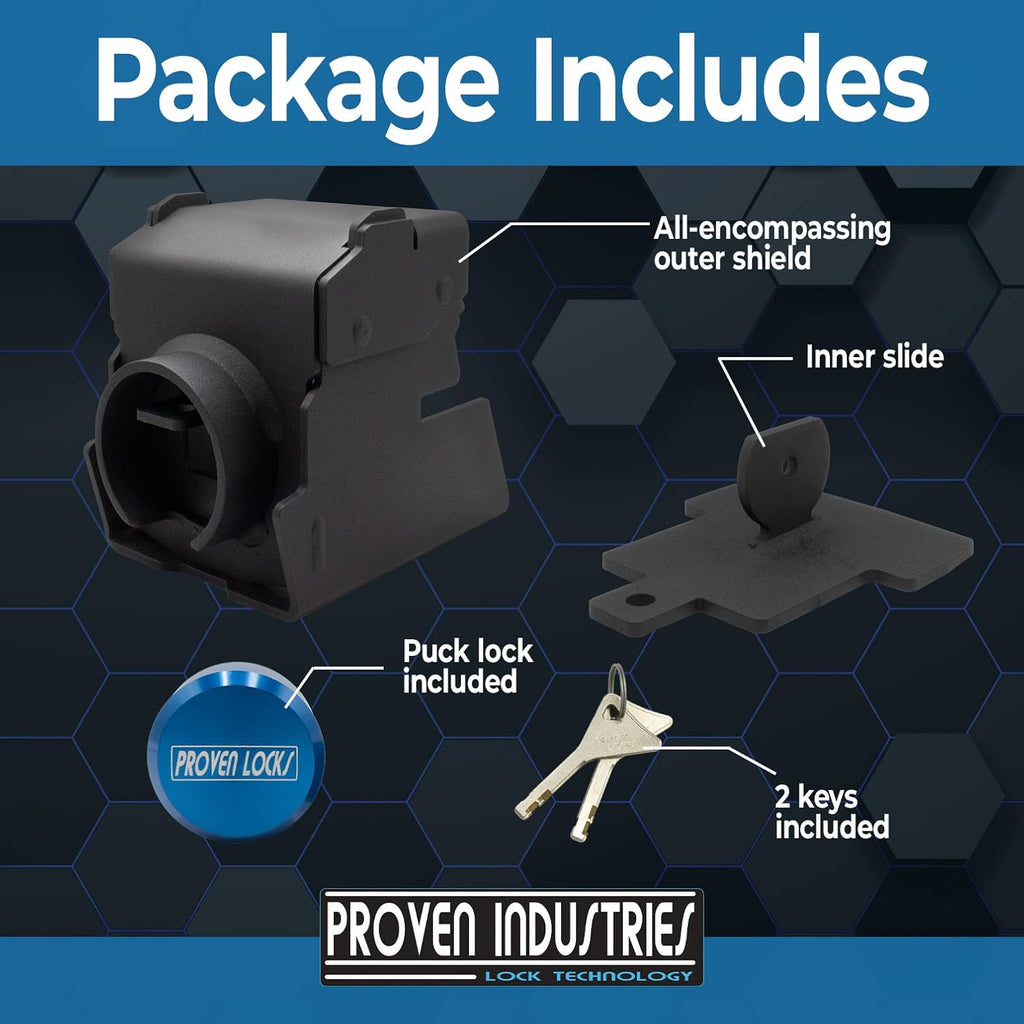 Proven Industries Model 2516 Heavy-Duty Trailer Coupler Lock for 2 5/16 Couplers – RV & Trailer Anti-Theft Lock, Made in USA