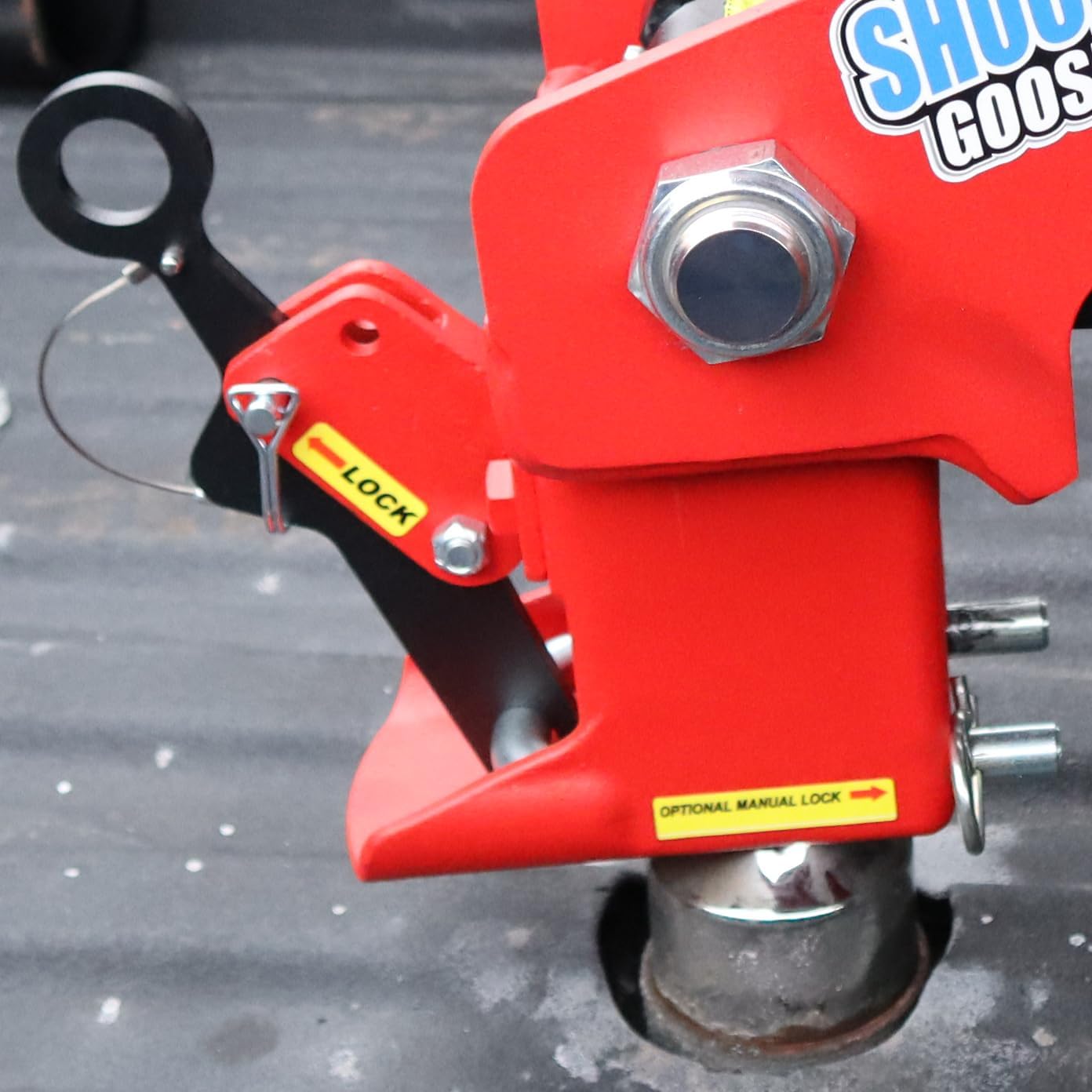 Shocker 30K Gooseneck Surge Air Hitch & Shift Lock Coupler for 2-5/16" Ball, Square 4" & 3-15/16" Stem