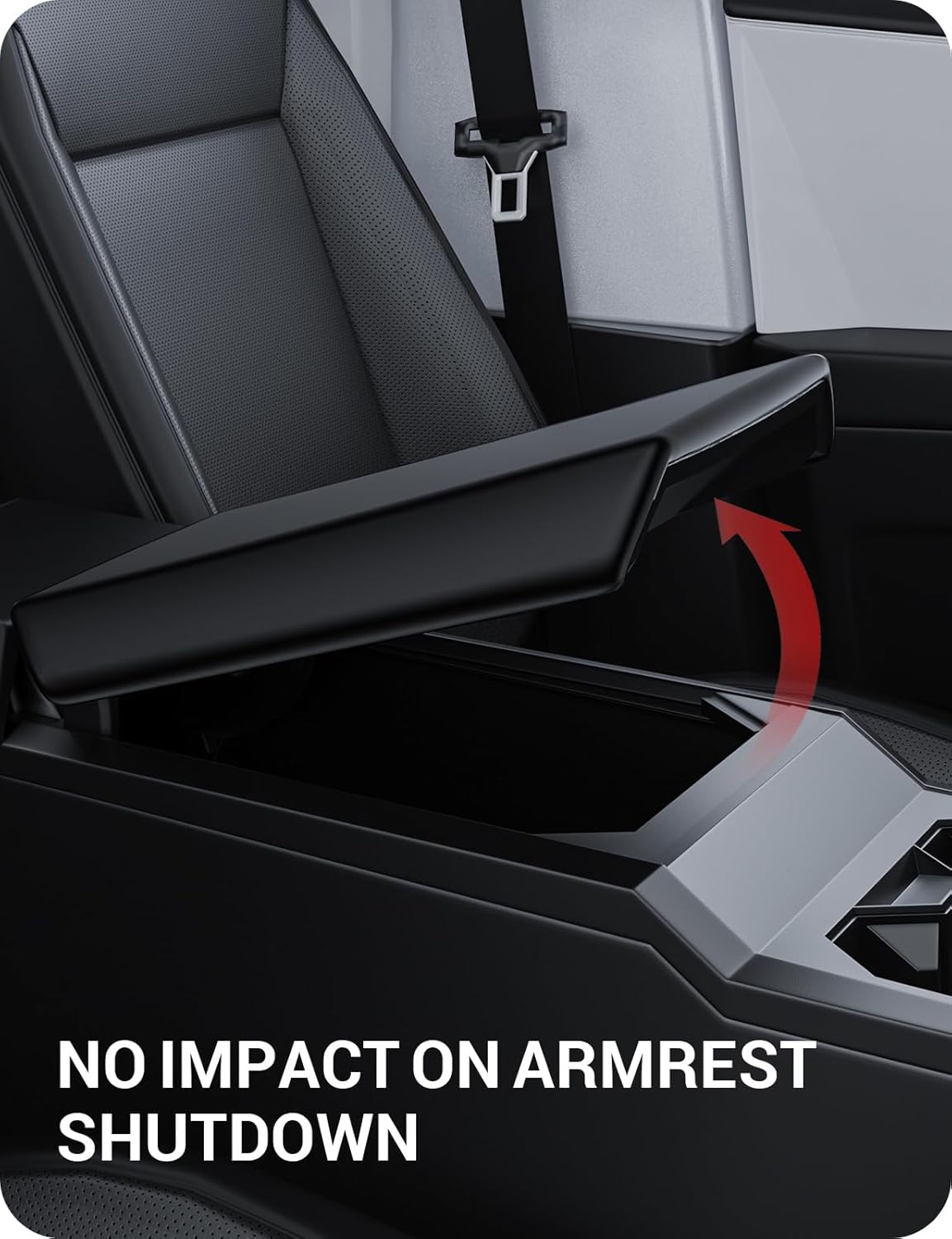 BASENOR Armrest Cover for 2026 2025 2024 Tesla Cybertruck Scratch Resistance Center Console Cover Non-Slip Arm Rest Protector [Proprietary Design] Cybertruck Interior Accessories Black