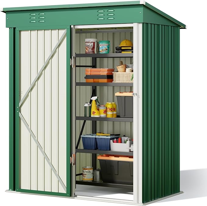 Bealife 5' x 3' Outdoor Storage Shed Clearance, Metal Outdoor Storage Cabinet - Image 9