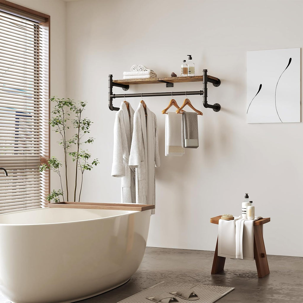 industrial pipe clothing rack,wall mounted clothes rack with on a desk or shelf