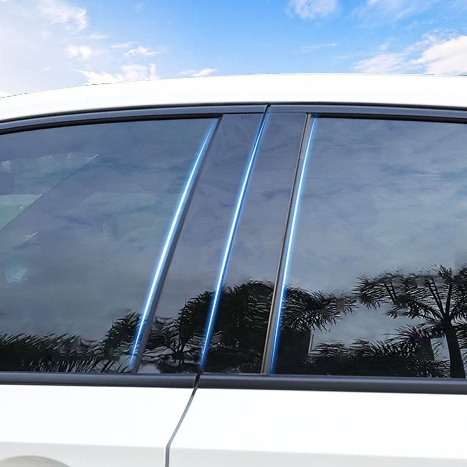 B Pillar Trim Fit for Chevrolet Impala 2020 2019 2018 2017 2016 2015 2014 Car Door Window Pillar C-Pillar Trim Anti-Scratch 6 pcs - Bright Black