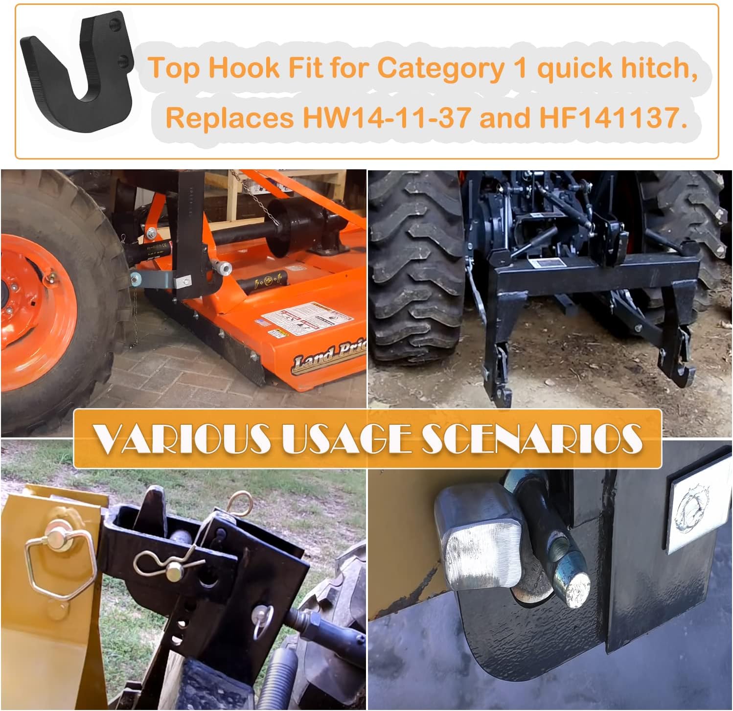 E-cowlboy Top Hook for Cat 1 Quick Hitch，Fit for Harbor Freight