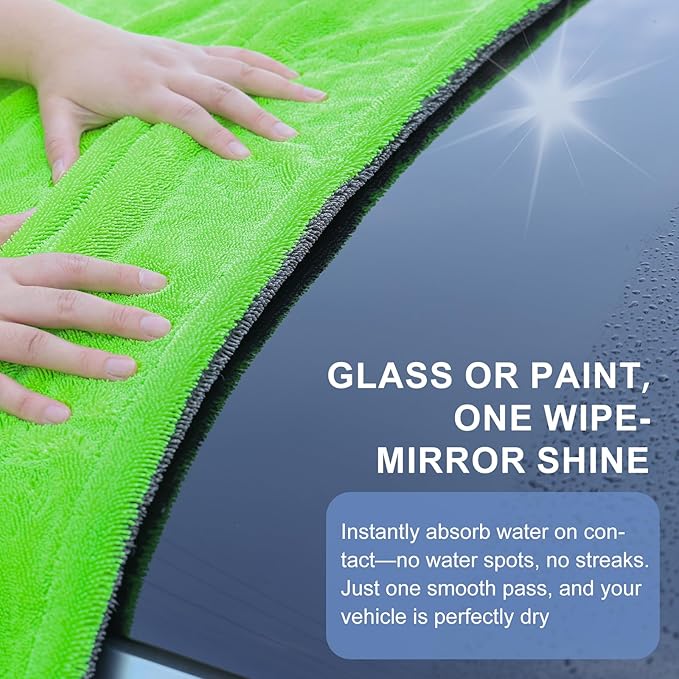 2 Pack XL Car Drying Towel – 1300GSM Ultra Absorbent Microfiber, Twisted Loop