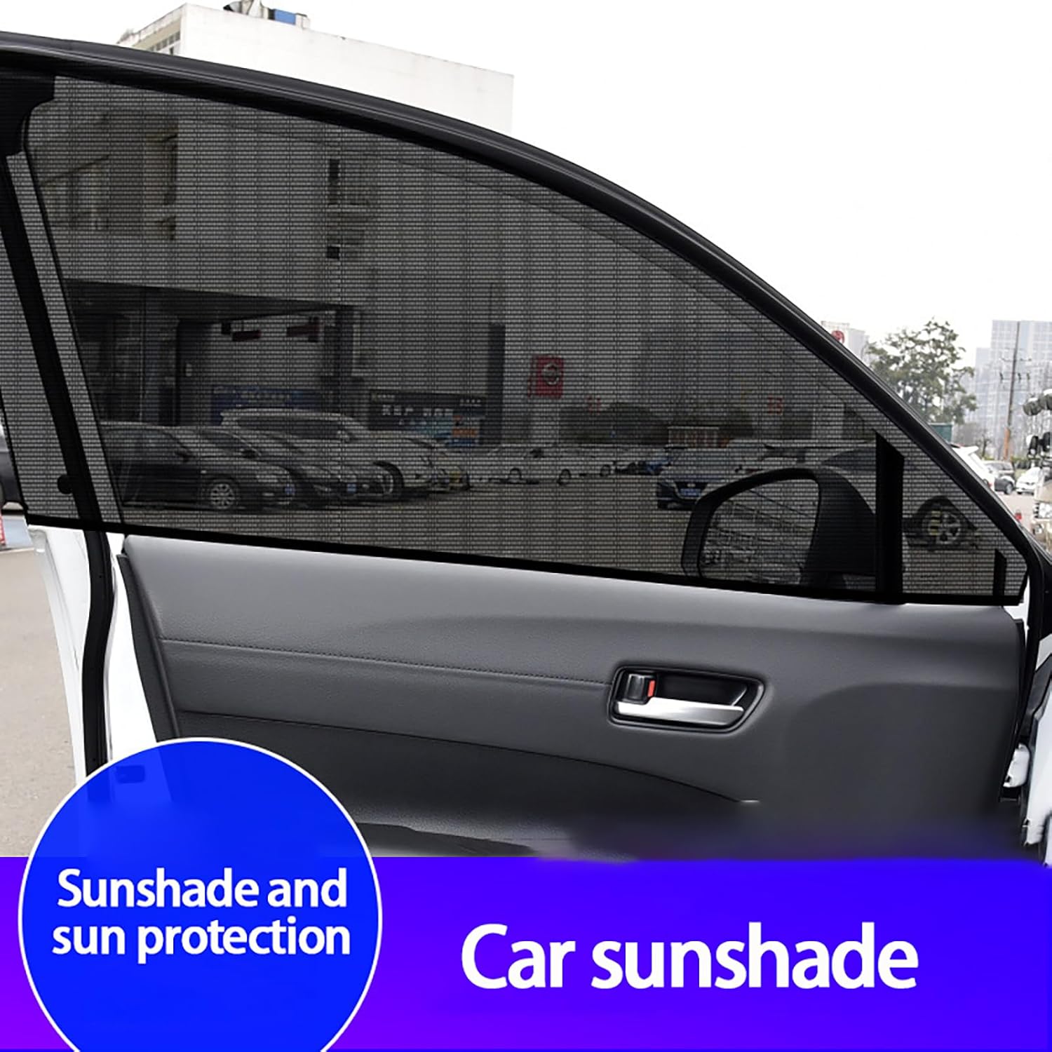 Car Window Shades for Lincoln MKX 2007–2018 U388, 4 Pack Breathable Mesh Car Side Window Sunshade, Block UV Rays and Mosquitoes, Roll Down Windows Freely, Side Cover