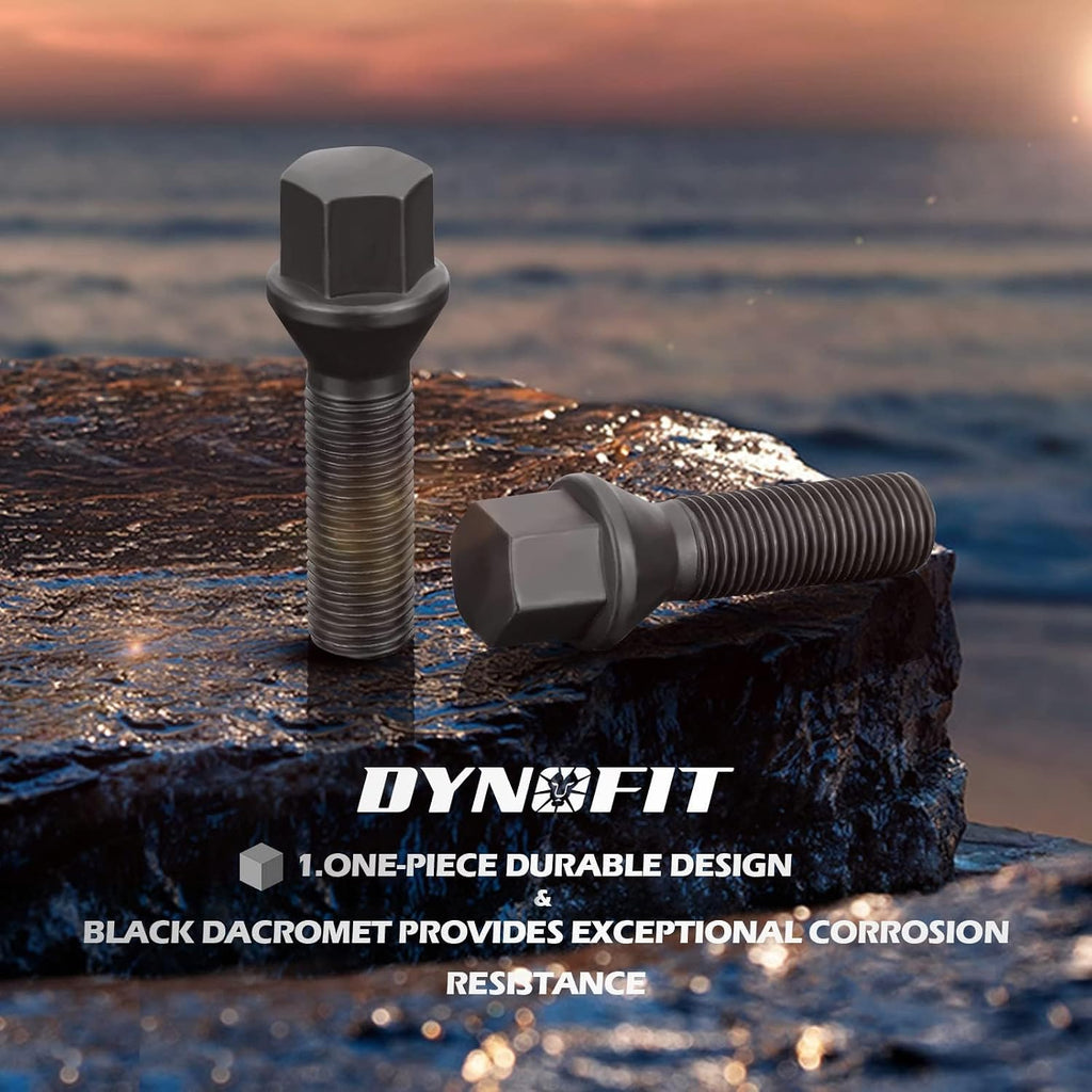 Dynofit 14x1.25 Lug Bolts Compatible with BMW F10 F30 F80 M3 M4 320i 328i Toyota Supra A90, 45mm Shank ET Bolts,BMW Rims with 15mm 20mm Wheel Spacers, 10 pcs Aftermarket Lug Studs for G20 G82 G87 F87