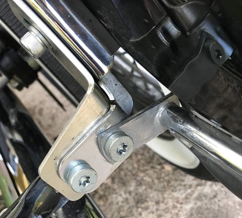 iJDMTOY 2pc Heavy Duty Stainless Steel Saddlebag Rail Support Bracket Struts Repair Kit Compatible with 1985-2008 Harley Davidson Touring Motorcycle