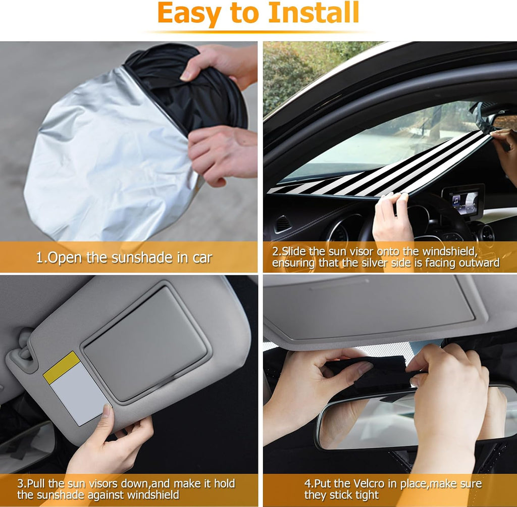 Bestview Windshield Sun Shade Custom Fit for 2015-2020 Ford F150, Foldable Front Window Sunshade Sun Visor Accessories Protector Block UV Rays Heat