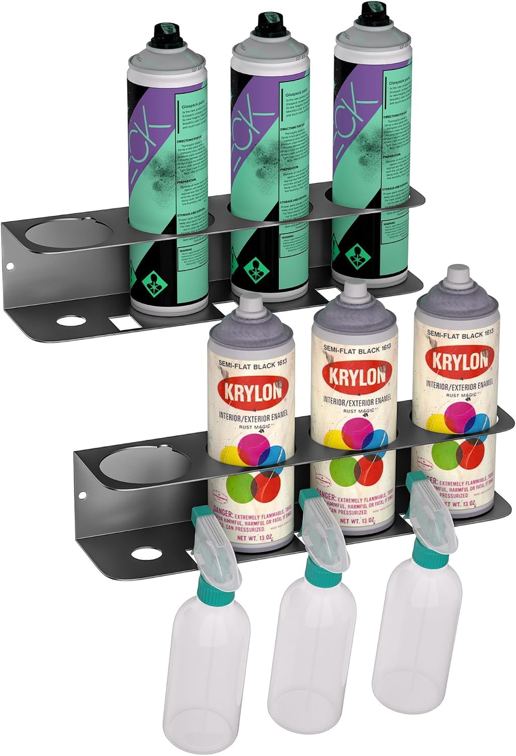 EVERHANGER Spray Can Holder, Wall Mount Spray Bottle Storage Rack Heavy Duty