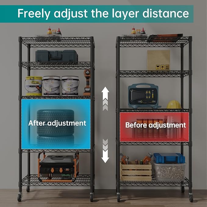 SINGAYE Garage Heavy Duty Shelving Unit Kitchen Pantry Close Home Organizers - Image 3