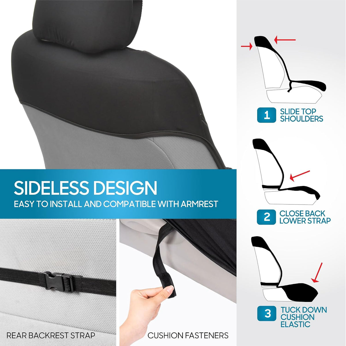 bdk red cherry car seat covers for front showing dimensions