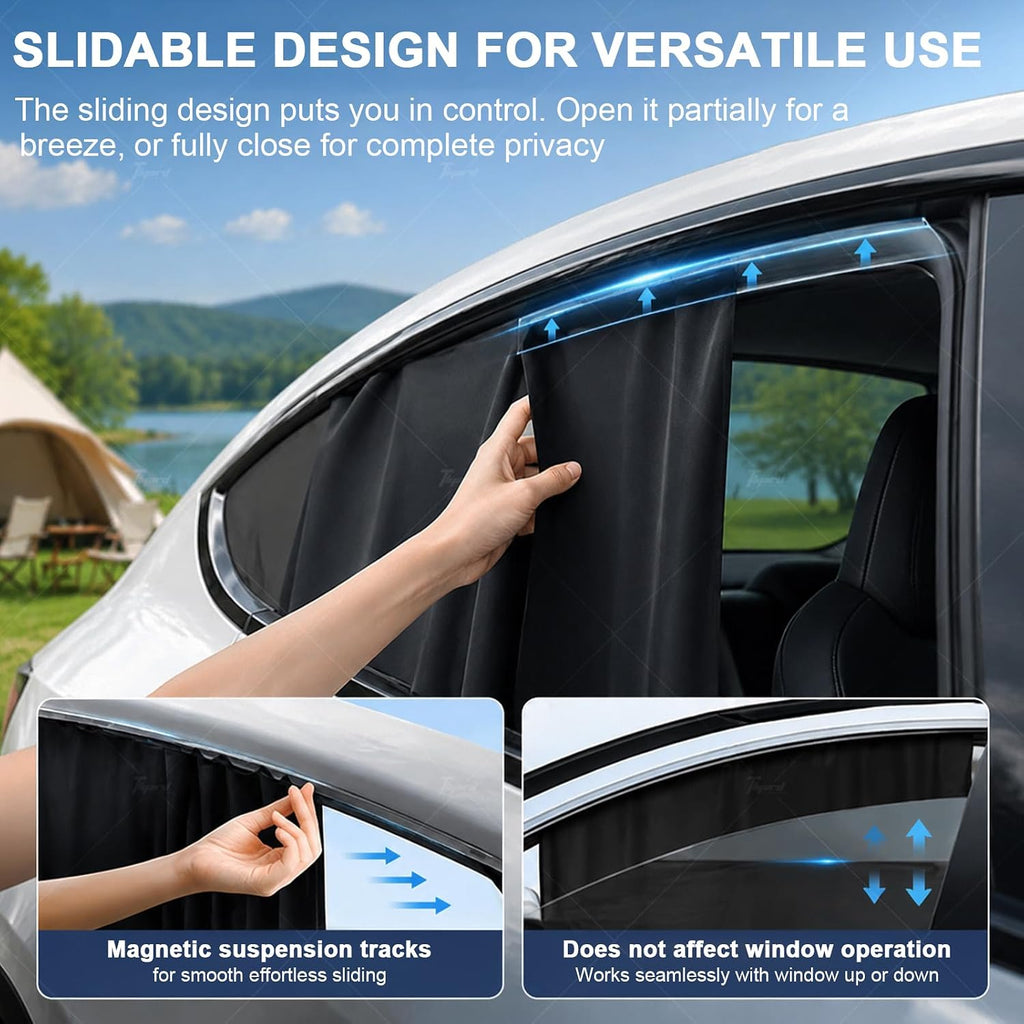 Tlyard for Model Y Magnetic Window Sunshade, Model Y Juniper Side Window Shade Curtain, Removable Privacy Window Shade Covers Curtains for Baby, Camping Summer Accessories for Tesla Model Y 2020-2026