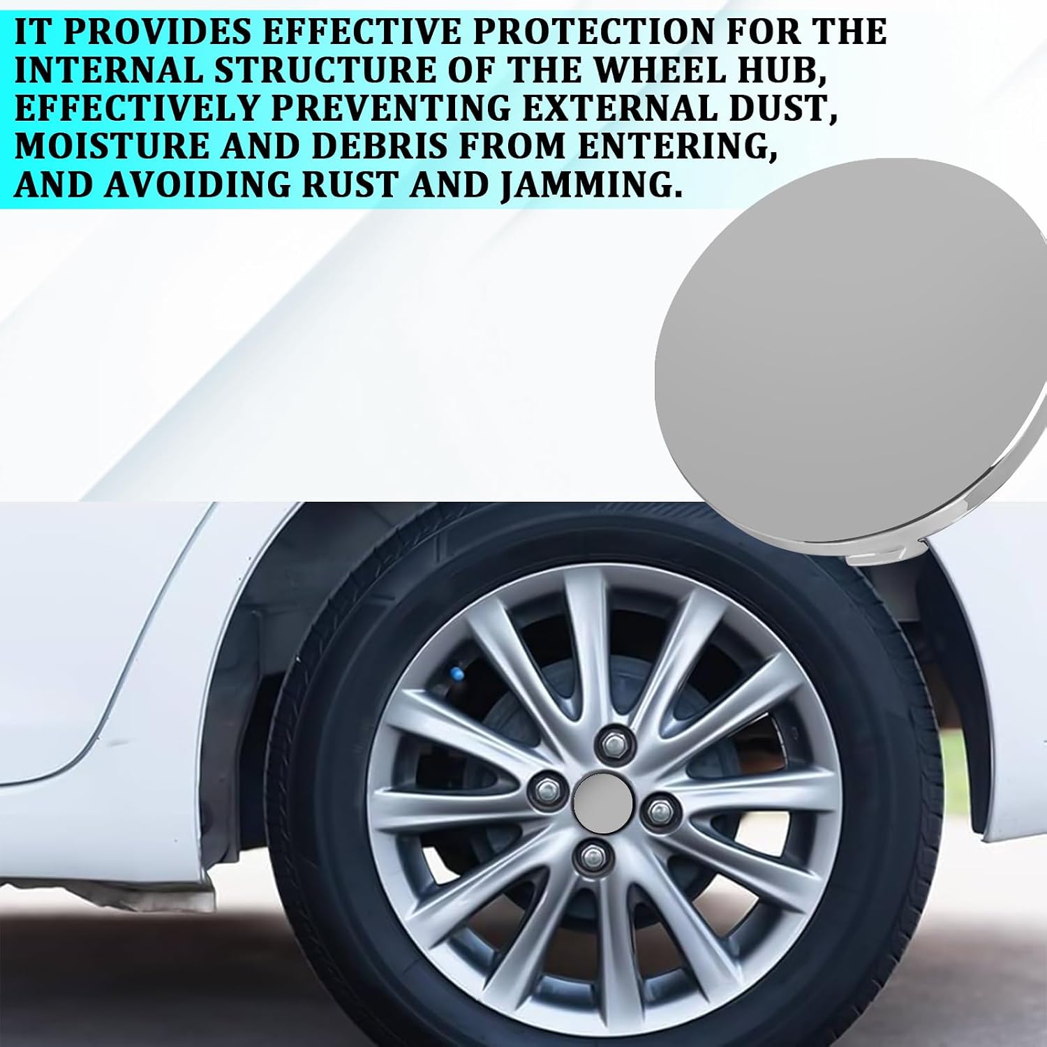 4PCS Car Wheel Center Caps, 60MM/2.36In OD 56MM/2.2In ID Center Caps for Rims, ABS Snap-in Vehicle Rim Hub Cap, Dustproof Waterproof Centers Hub Cover, Universal for Cars, SUVs, Trucks (Silver)