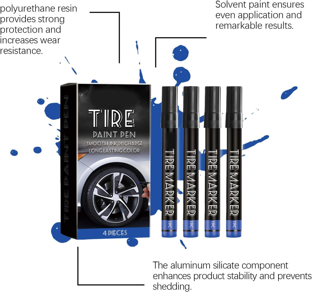 Abrasion Resistant Tire Paint Labeling Markers Tool Fade Proof Long Lasting High Coverage Markers for Bike Maintenance Ergonomic Tire Marker Design