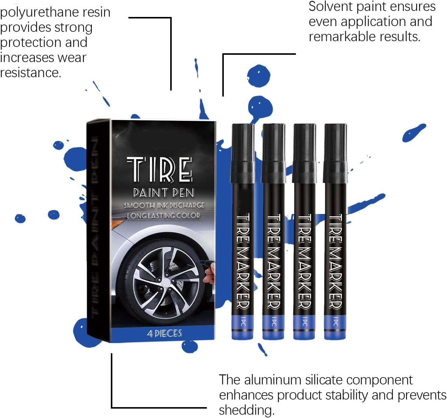 Abrasion Resistant Tire Paint Labeling Markers Tool Fade Proof Long Lasting High Coverage Markers for Bike Maintenance Ergonomic Tire Marker Design